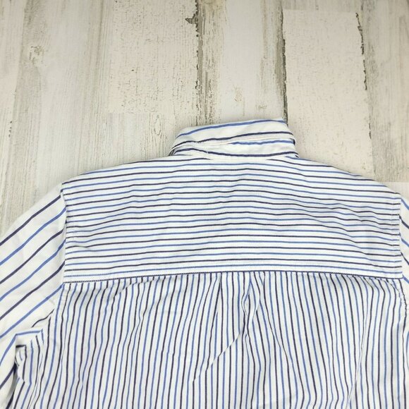 Madewell Women Blue/White Striped Long Sleeve Regular Fit Button Down Shirt XS - Picture 9 of 9